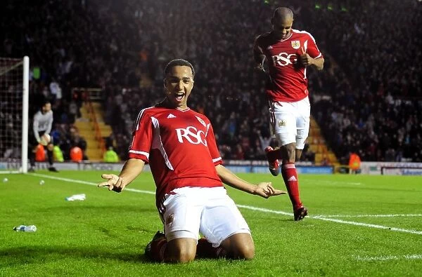 Nicky Maynard's Double: The Exultant Moment as Bristol City's Star Forward Scores His Second Goal Against Southampton