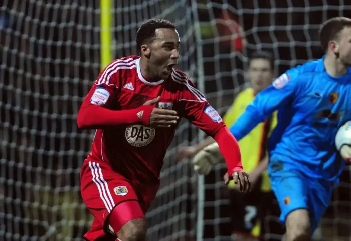 Framed Print : Nicky Maynard's Dramatic Equalizer: Watford vs. Bristol City, Championship 2011 Framed Print : Nicky Maynard's Dramatic Equalizer: Watford vs. Bristol City, Championship 2011