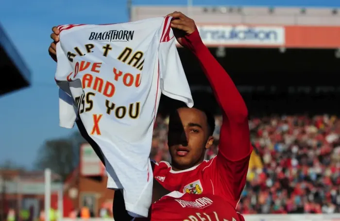 Framed Print : Nicky Maynard's Emotional Double: Honoring His Late Nan During Bristol City's Championship Win Against Burnley (19 / 03 / 2011) Framed Print : Nicky Maynard's Emotional Double: Honoring His Late Nan During Bristol City's Championship Win Against Burnley (19 / 03 / 2011)