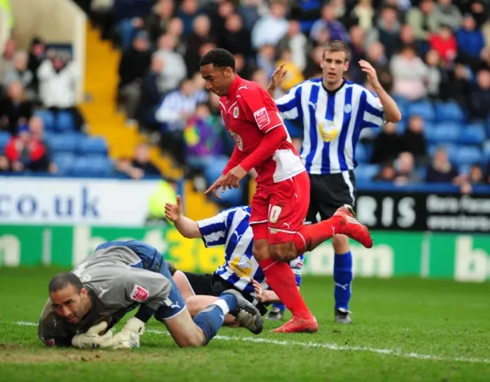 Framed Print : Nicky Maynard's Euphoric Goal Celebration: Sheffield Wednesday vs. Bristol City (16-03-10, Championship) Framed Print : Nicky Maynard's Euphoric Goal Celebration: Sheffield Wednesday vs. Bristol City (16-03-10, Championship)