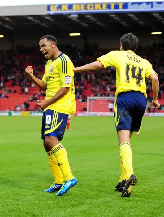 Framed Print : Nicky Maynard's Game-Winning Goal: Championship 2011 - Barnsley vs. Bristol City