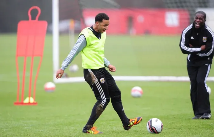 Framed Print : Nicky Maynard's Light-Hearted Moment: A Training Laugh at Memorial Stadium