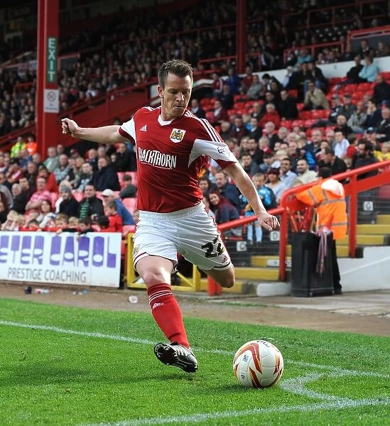 Nicky Shorey Readies Corner Kick for Bristol City against Colchester United, Sky Bet League One, 2013