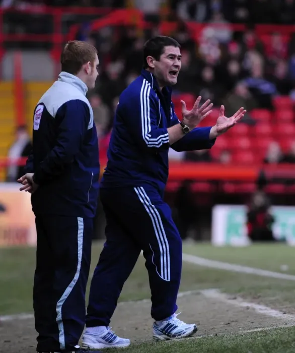 Framed Print : Nigel Clough's Angry Reaction: Derby County vs. Bristol City Championship Clash at Ashton Gate (11-12-2010) Framed Print : Nigel Clough's Angry Reaction: Derby County vs. Bristol City Championship Clash at Ashton Gate (11-12-2010)