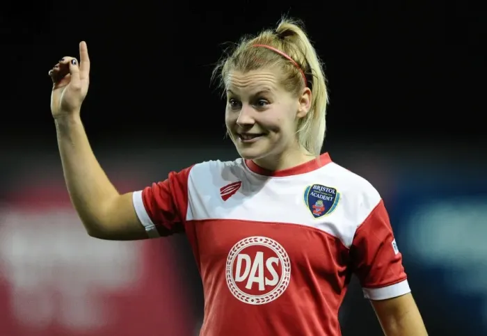 Framed Print : Nikki Watts Euphoric Moment: Historic Upset as FC Barcelona Falls to Bristol Academy in Women's Champions League