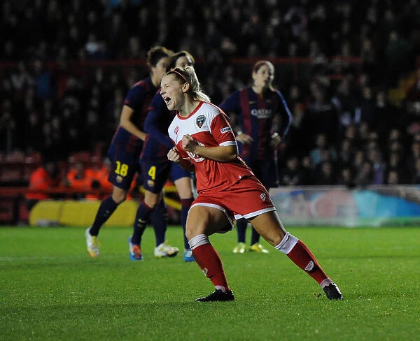 Nikki Watts Scores Thrilling Goal for Bristol Academy Women's FC against FC Barcelona at Ashton Gate