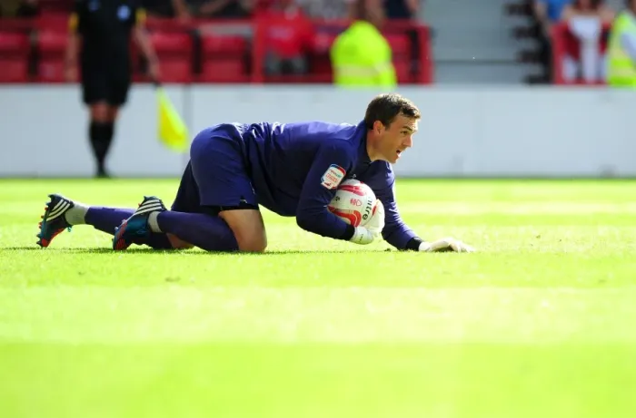 Framed Print : Nottingham Forest's Lee Camp Gathers the Ball in Championship Clash vs. Bristol City Framed Print : Nottingham Forest's Lee Camp Gathers the Ball in Championship Clash vs. Bristol City