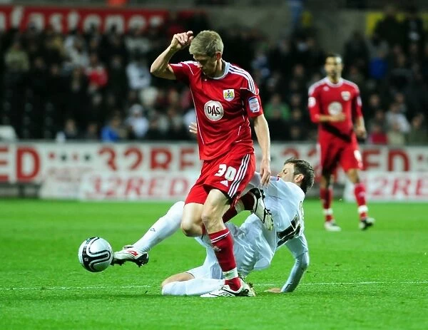 Orlandi vs Stead: Intense Championship Clash at Swansea's Liberty Stadium (Swansea City vs Bristol City, 10 / 11 / 2010)
