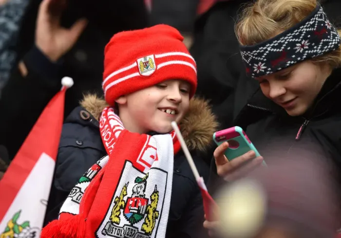 Framed Print : Passionate Bristol City Fan at Ashton Gate During Sky Bet Championship Match