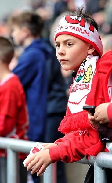Passionate Bristol City Fan at Ashton Gate Stadium during Sky Bet Championship Match against Blackburn Rovers