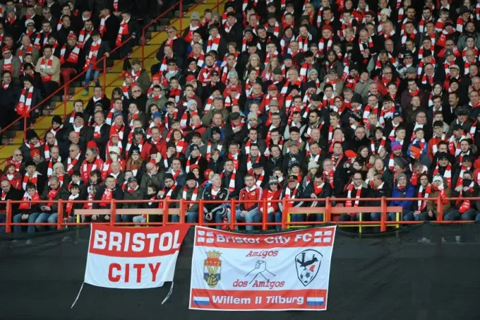 Framed Print : Passionate Bristol City Fans at Ashton Gate during FA Cup Fourth Round Match