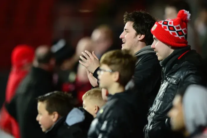 Framed Print : Passionate Bristol City Fans at Ashton Gate during Sky Bet Championship Match against Sheffield Wednesday (31 / 01 / 2017)