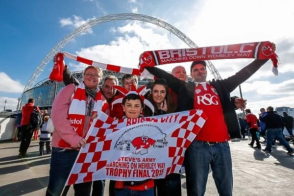 Passionate Bristol City Fans at the Johnstones Paint Trophy Final in Wembley Stadium