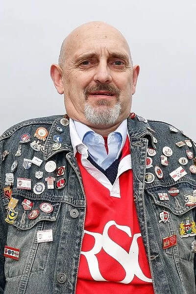 A Passionate Bristol City Fan's Pin Badge Collection at Fleetwood Town Match, 2014
