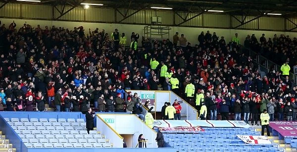 Passionate Bristol City Fans at Turf Moor during FA Cup Fourth Round