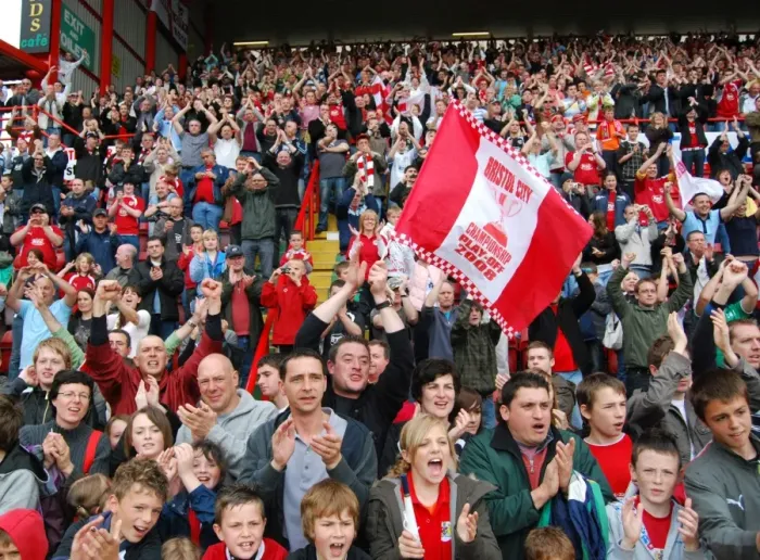 Framed Print : Passionate Bristol City FC Fans in Action Framed Print : Passionate Bristol City FC Fans in Action