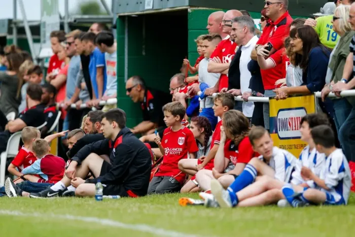 Framed Print : Passionate Bristol City FC Fans in Action at Hengrove Athletic Pre-Season Match Framed Print : Passionate Bristol City FC Fans in Action at Hengrove Athletic Pre-Season Match