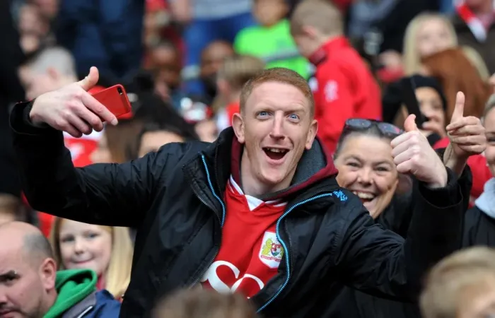 Framed Print : Passionate Bristol City Supporter at Ashton Gate Stadium during Bristol City vs Blackburn Rovers Match