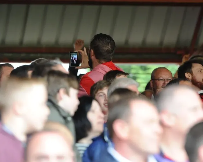 Framed Print : Passionate East End Fans: Intense Moment at Bristol City vs Crewe, Ashton Gate, 2014