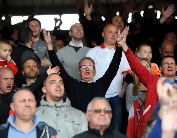 Framed Print : Passionate East End Fans: Unleashing Rivalry at Ashton Gate - Bristol City vs Crewe, 2014