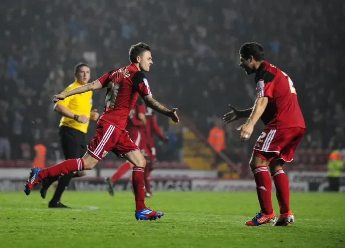 Framed Print : Paul Anderson's Thrilling Goal Celebration vs. Burnley (October 2012) Framed Print : Paul Anderson's Thrilling Goal Celebration vs. Burnley (October 2012)