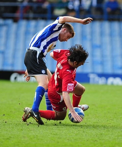 Paul Hartley Fouled by James O'Connor: Sheffield Wednesday vs. Bristol City Championship Clash (16th March 2010)