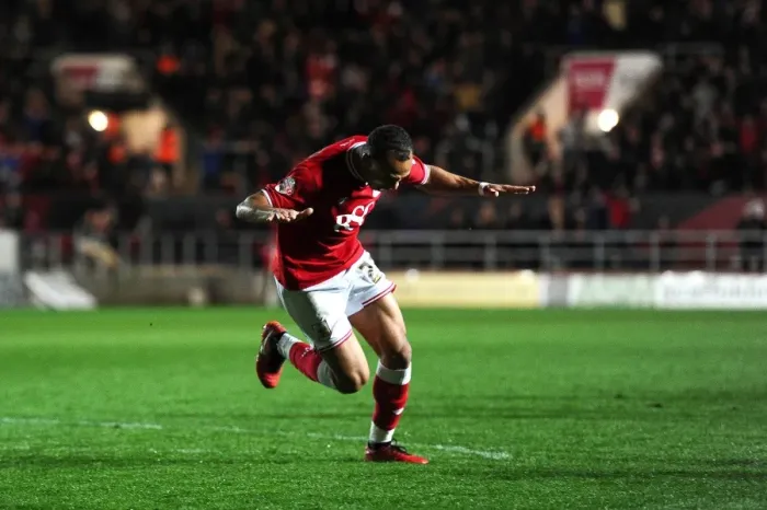 Framed Print : Peter Odemwingie's Dramatic Equalizer: Bristol City vs Rotherham United in Sky Bet Championship Framed Print : Peter Odemwingie's Dramatic Equalizer: Bristol City vs Rotherham United in Sky Bet Championship