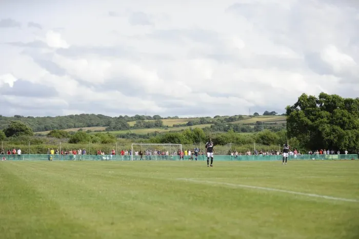 Framed Print : Portishead Town vs. Bristol City: Pre-Season Friendly Clash at The Playing Fields