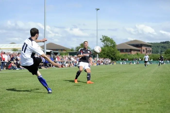 Framed Print : Portishead Town vs. Bristol City: Pre-Season Friendly at The Playing Fields (05 / 07 / 2014)