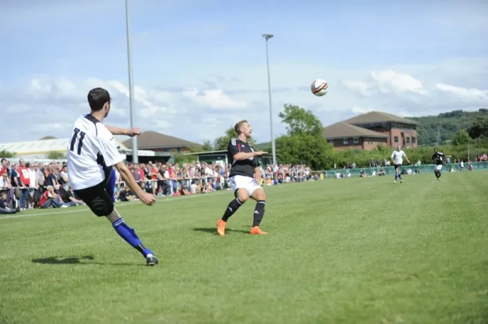 Framed Print : Portishead Town vs. Bristol City: Pre-Season Friendly at The Playing Fields (05 / 07 / 2014)