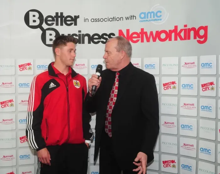 Framed Print : Post-Match Interview: Wes Burns with Paul Cheesley, Ashton Gate, 2013 (Bristol City vs Huddersfield Town)