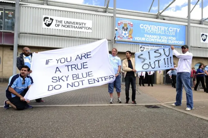 Framed Print : Protesting Coventry Fans Outside Sixfields Stadium During Coventry V Bristol City Match, Sky Bet League One Framed Print : Protesting Coventry Fans Outside Sixfields Stadium During Coventry V Bristol City Match, Sky Bet League One