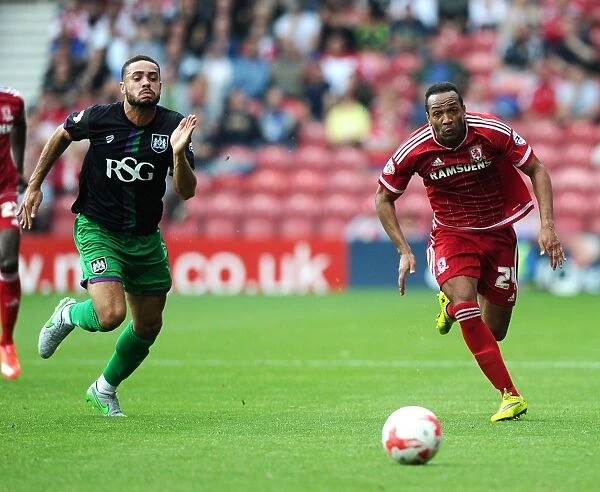 Race for the Ball: Derrick Williams vs Emilio Nsue in Middlesbrough vs Bristol City Championship Clash