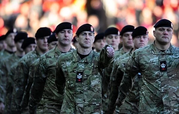 Remembrance Day Tribute: Bristol City vs Charlton Athletic, Ashton Gate Stadium (2012) - The Second Royal Tank Regiment Leads the Teams Out