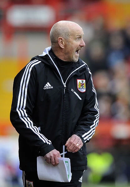Richard Kelly Coaches Bristol City in Npower Championship Match Against Ipswich Town, January 2013