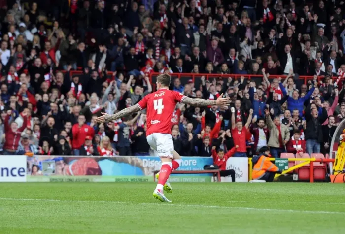 Framed Print : Roaring Victory: Aden Flint's Goal Celebration in Packed Williams Stand at Ashton Gate - Bristol City vs Walsall, Sky Bet League One Framed Print : Roaring Victory: Aden Flint's Goal Celebration in Packed Williams Stand at Ashton Gate - Bristol City vs Walsall, Sky Bet League One