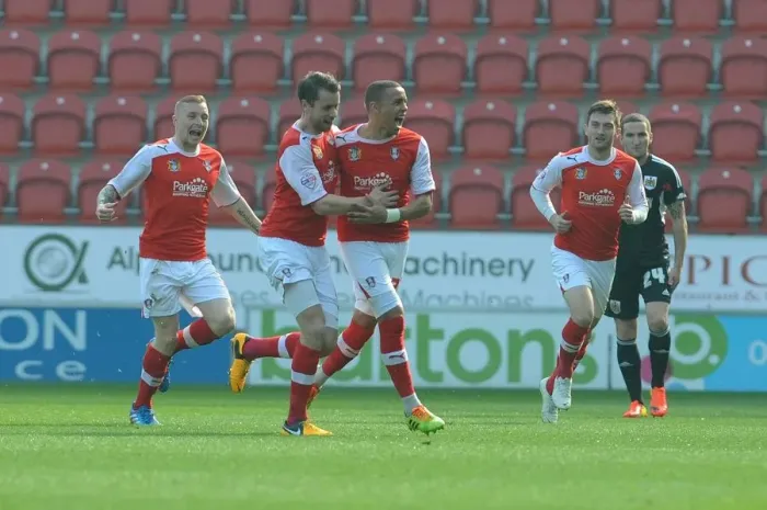 Framed Print : Rotherham United Celebrate James Tavernier's Goal Against Bristol City, March 2014 Framed Print : Rotherham United Celebrate James Tavernier's Goal Against Bristol City, March 2014