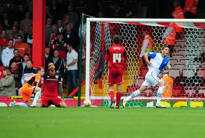 Framed Print : Ruben Rochina's Late Strike: Devastating Blackburn Rovers Win Over Bristol City Framed Print : Ruben Rochina's Late Strike: Devastating Blackburn Rovers Win Over Bristol City
