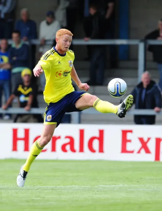 Framed Print : Ryan Taylor in Action: Torquay vs. Bristol City