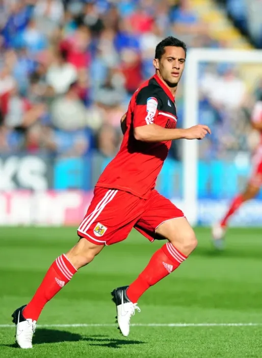 Framed Print : Sam Baldock of Bristol City Faces Off Against Leicester City in Championship Clash, October 2012