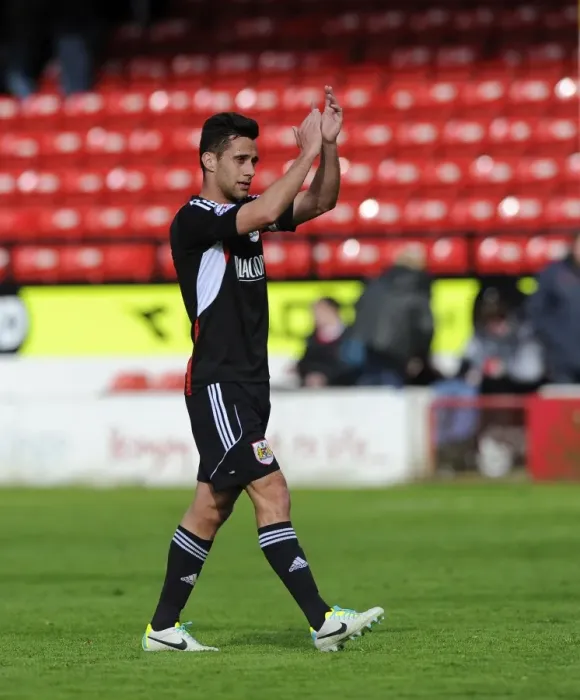 Framed Print : Sam Baldock of Bristol City Thanks Fans after Walsall Victory, 12-04-2014 Framed Print : Sam Baldock of Bristol City Thanks Fans after Walsall Victory, 12-04-2014