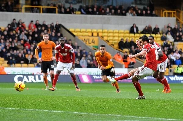 Sam Baldock Scores Penalty for Bristol City against Wolverhampton Wanderers, Sky Bet League One, 2014