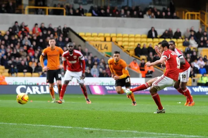 Framed Print : Sam Baldock Scores Penalty for Bristol City against Wolverhampton Wanderers, Sky Bet League One, 2014 Framed Print : Sam Baldock Scores Penalty for Bristol City against Wolverhampton Wanderers, Sky Bet League One, 2014