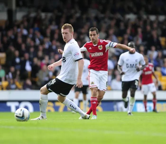 Framed Print : Sam Baldock's Shot at Glory: Port Vale vs. Bristol City, October 2013 (Football - League 1) Framed Print : Sam Baldock's Shot at Glory: Port Vale vs. Bristol City, October 2013 (Football - League 1)