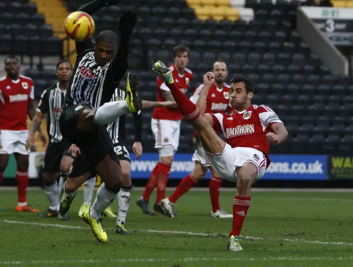 Framed Print : Sam Baldock's Shot on Target: Notts County vs. Bristol City, League One Football Match, December 2013 Framed Print : Sam Baldock's Shot on Target: Notts County vs. Bristol City, League One Football Match, December 2013