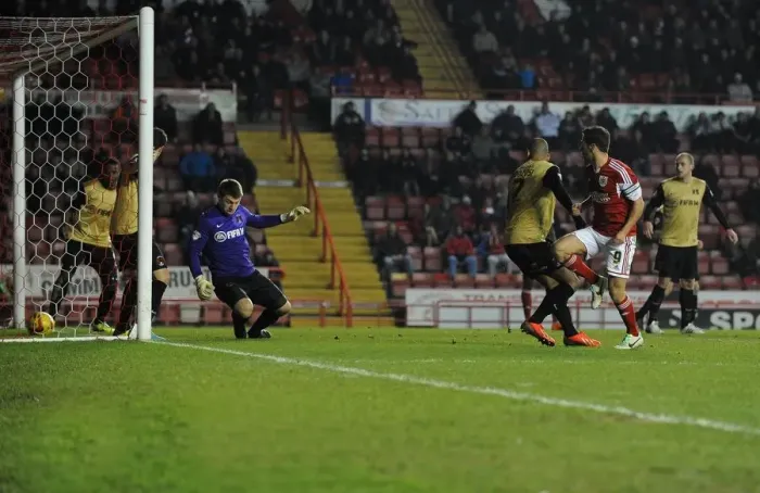 Framed Print : Sam Baldock's Winning Goal: Bristol City Triumphs Over Leyton Orient in Sky Bet League One (November 2013) Framed Print : Sam Baldock's Winning Goal: Bristol City Triumphs Over Leyton Orient in Sky Bet League One (November 2013)