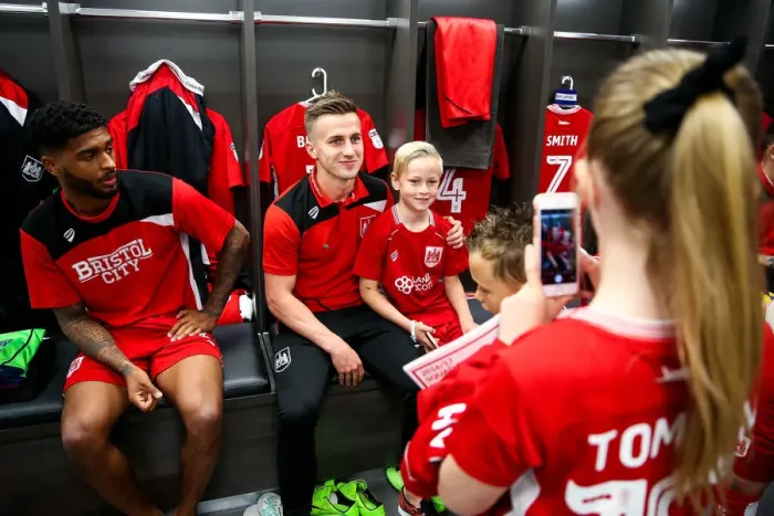 Framed Print : Behind the Scenes: Bristol City Mascots in the Team Dressing Room before the Match (Bristol City v Barnsley, 2017)