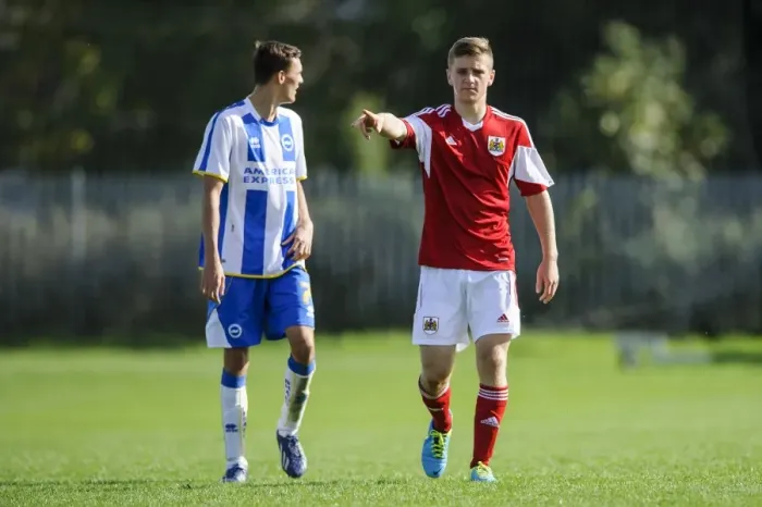 Framed Print : Scott Bevan Scores: U18 Professional Development League 2 - Bristol City vs Brighton & Hove Albion at SGS Wise Campus (October 5, 2013)