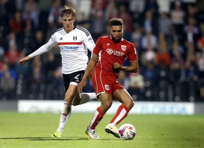 Framed Print : Scott Golbourne Beats Lasse Vigen Christensen: Fulham vs. Bristol City EFL Cup Clash