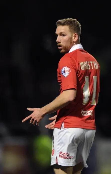 Framed Print : Scott Wagstaff in Action: Bristol City's Johnstone's Paint Trophy Area Final Thriller at Gillingham's Priestfield Stadium, January 2015